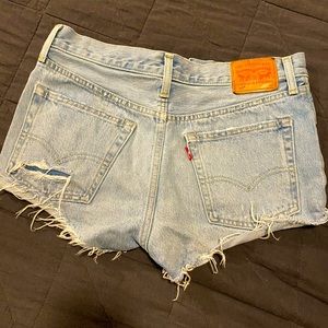 501 Light Wash Distressed Denim Cutoff Shorts